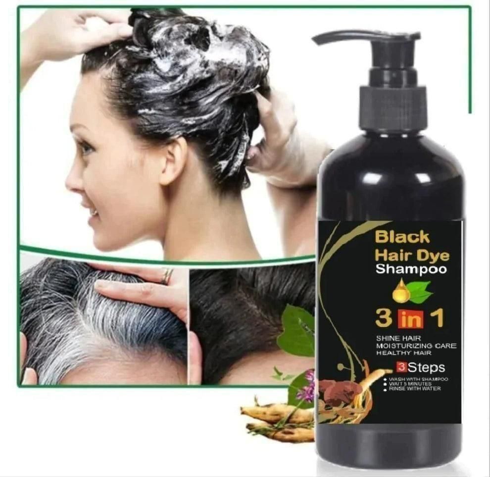 Unisex Instant Black Herbal Hair Dye Shampoo for Grey Hair Coverage 3 in 1(100ml) (Pack of 2)