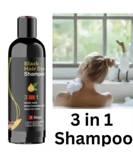 Unisex Instant Black Herbal Hair Dye Shampoo for Grey Hair Coverage 3 in 1(100ml) (Pack of 2)