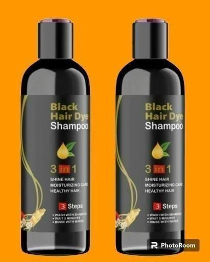 Unisex Instant Black Herbal Hair Dye Shampoo for Grey Hair Coverage 3 in 1(100ml) (Pack of 2)